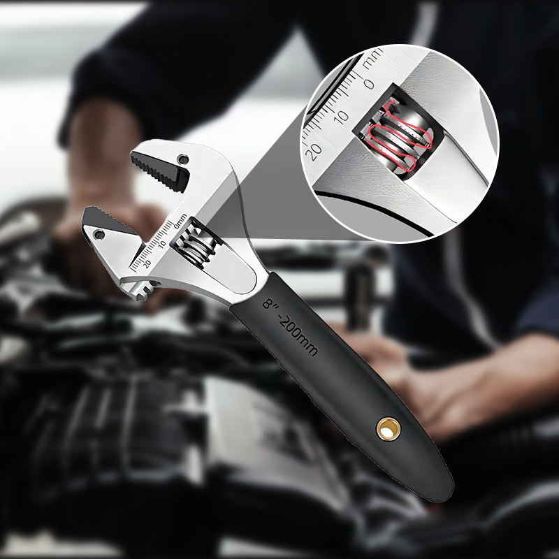 Adjustable Ratchet Wrench – Self-Tightening, Non-Slip TPR Grip, 20/25/30cm