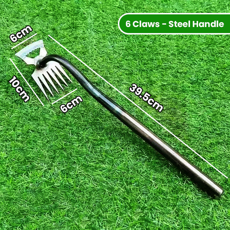 Stainless Steel Weed Remover – Ergonomic Grip, 39.5cm & 5/6/11 Claw Options