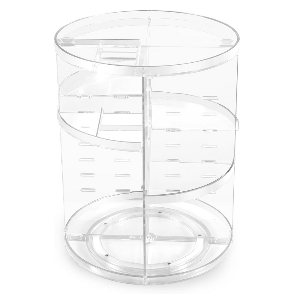 360° Rotatable Makeup Organizer - Space-Saving Cosmetic Storage with Adjustable Compartments