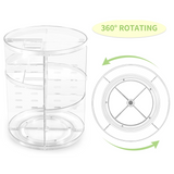 360° Rotatable Makeup Organizer - Space-Saving Cosmetic Storage with Adjustable Compartments