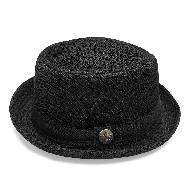 Pork Pie Mesh Hat – Breathable Summer Fedora, Unisex, Adjustable 58–60cm