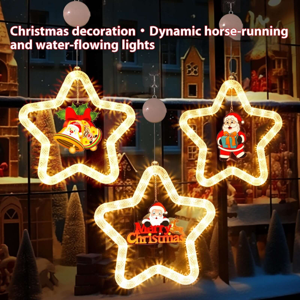 LED Christmas Marquee Star Pendant Light – Battery Operated Hanging Decoration