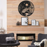 Tree of Life Metal Wall Art – Black Steel, Ø29cm & Bird Family Design