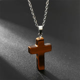 Seraphina Cross Necklace - Tiger's Eye