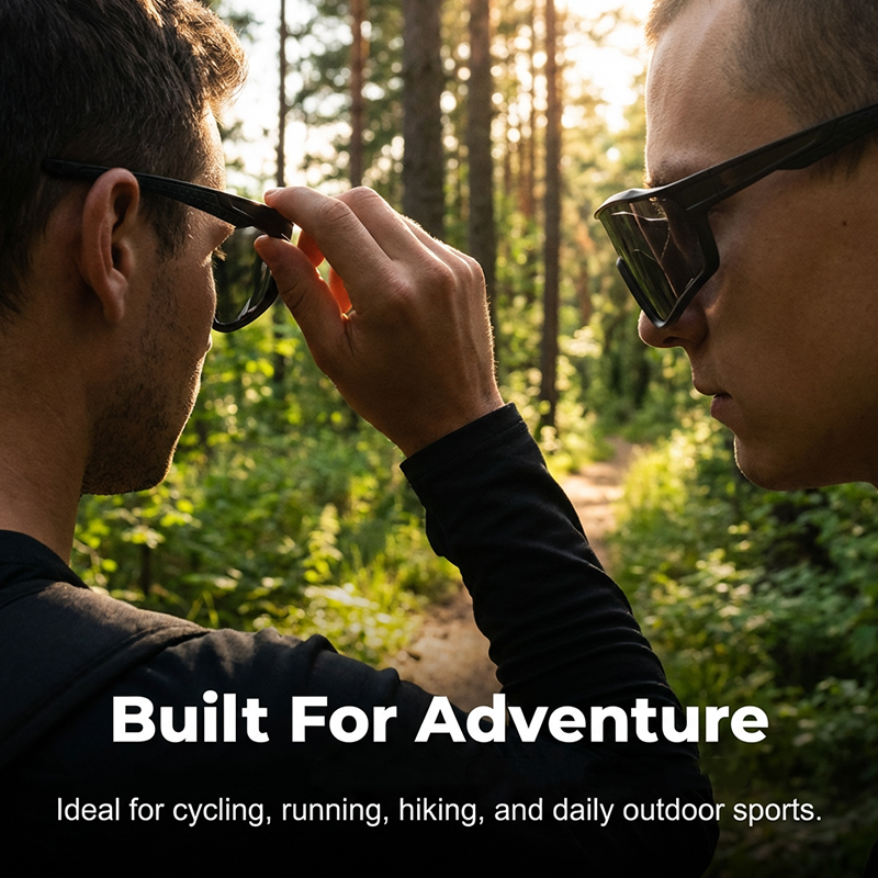 Unisex Sport Sunglasses – Photochromic Lenses, Rimless Design & Polycarbonate Frame