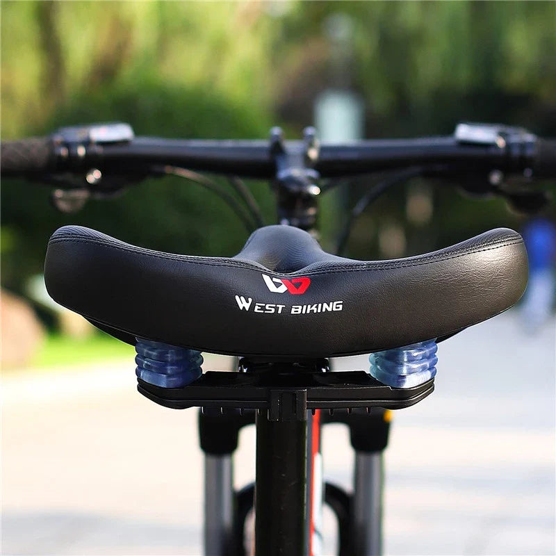 Extra Wide Bike Saddle – Ergonomic, Breathable & Shock-Absorbing, Universal Fit