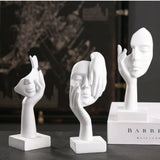 Abstract Face Sculpture – Resin, 17×6.5×5cm, Gold, Black or White Home Decor
