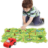 Kids Puzzle Road Play Set – Toy Car, Traffic Signs & 47×25cm Track