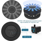 Solar Fountain Pump – Floating, LED Lights & Interchangeable Nozzles