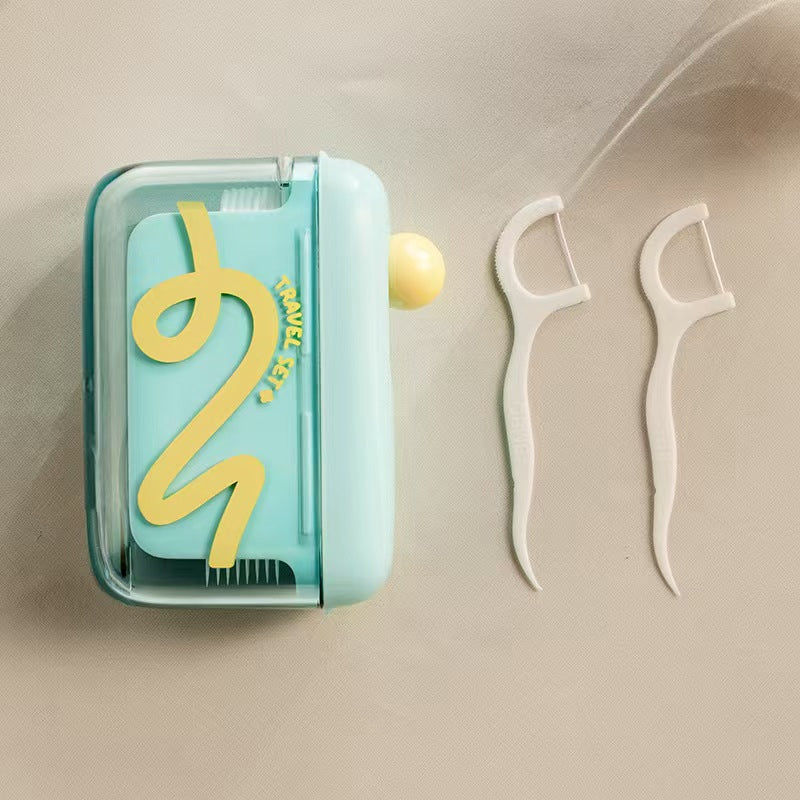 Push-Button Floss Pick Dispenser – 100 Picks, Refillable & Dustproof