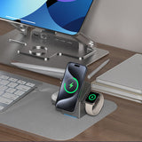 3-in-1 Wireless Charger – 15W MagSafe, Foldable & Phone/Watch/Earbuds