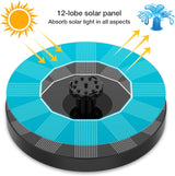 Solar Fountain Pump – Cordless, Interchangeable Nozzles, LED Option