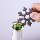 18-in-1 Snowflake Multitool – Stainless Steel, Keychain Size & Bottle Opener
