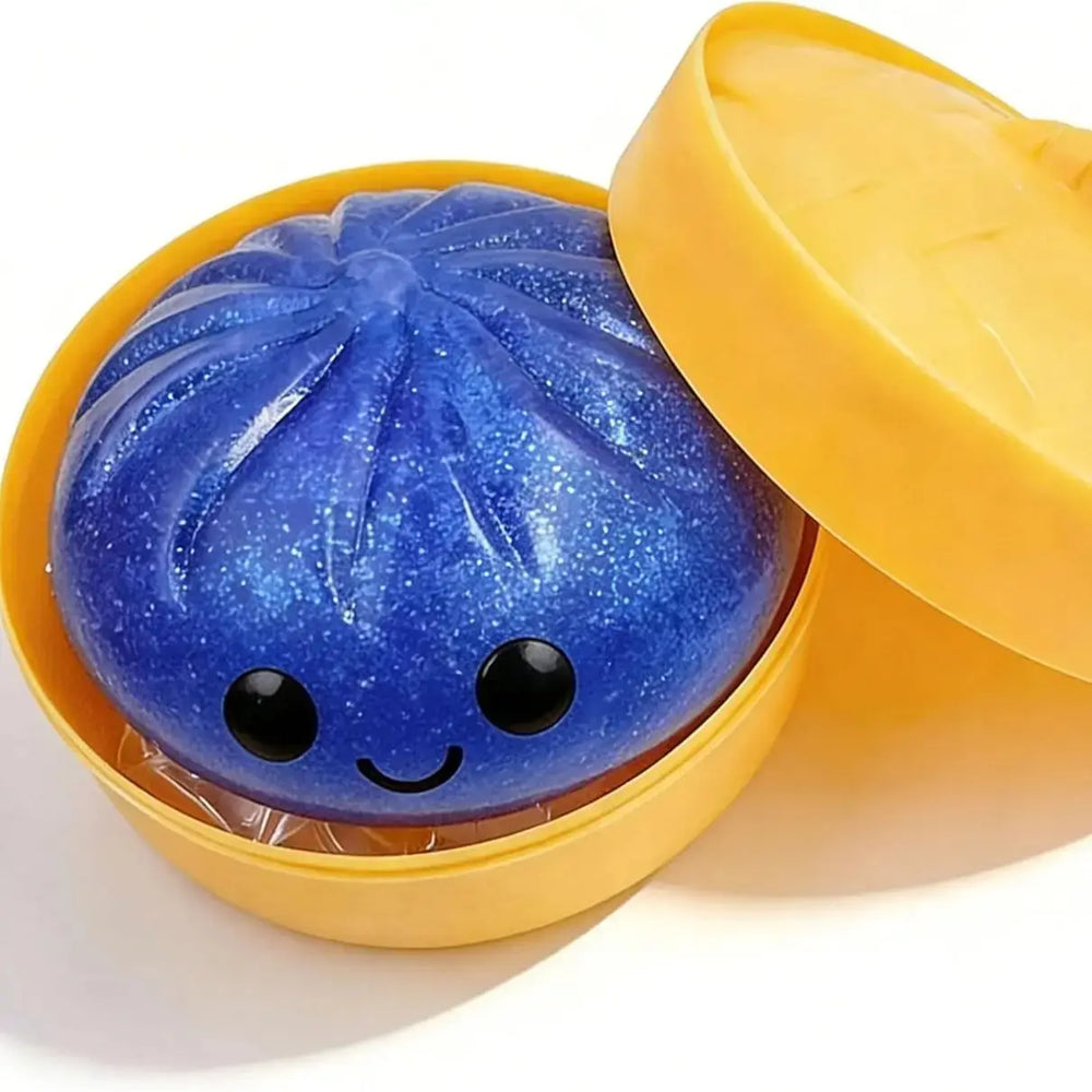 Baozi Dumpling Squeeze Toy – Soft Squishy, Steamer Basket Case & 10 Colors