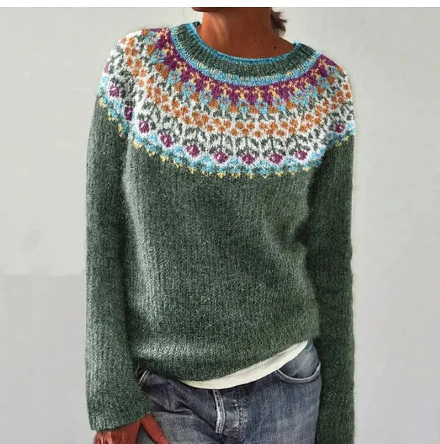 SILVIA Retro Pullover Sweater - Vintage Style Knitwear for Women