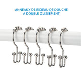 Stainless Steel Shower Curtain Hooks (12 pieces) | Kalsten