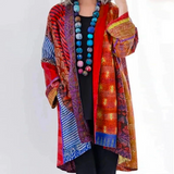 Autumn Boho cardigan with colorful autumn pattern – Maravilla