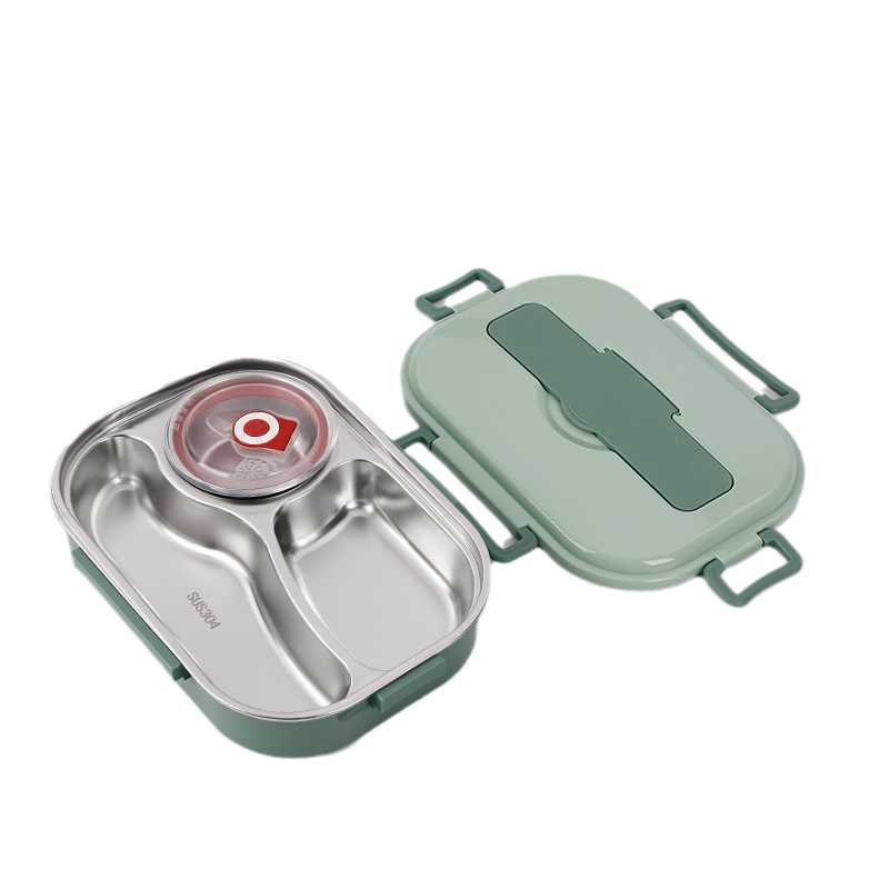 Stainless Steel Lunch Box – 3 or 4 Compartments, Soup Bowl & Dishwasher-Safe