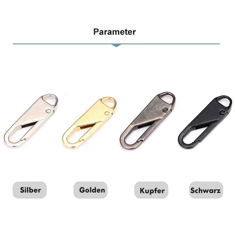 Universal Metal Zipper Pull Repair Kit – 10-Pack, Zinc Alloy & 4 Colors