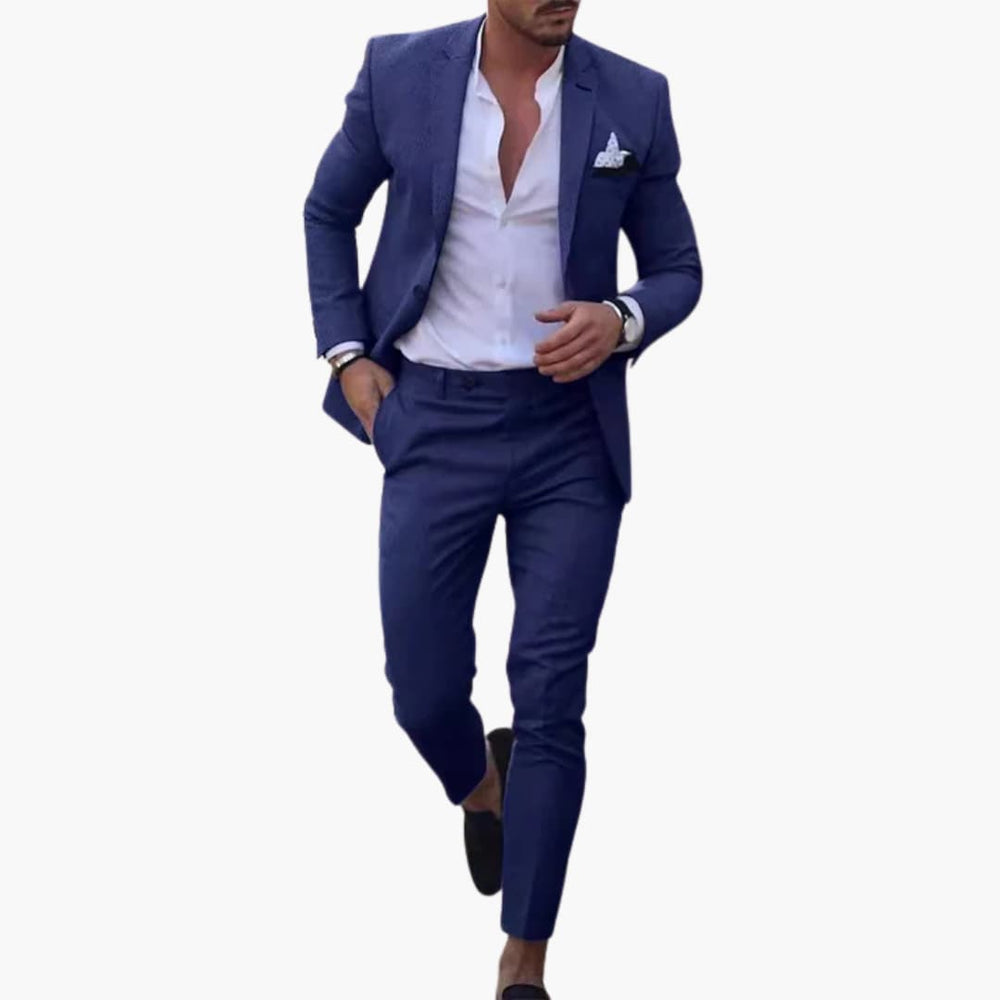 Men's Two-Piece Suit – Wool Blend & Slim Fit