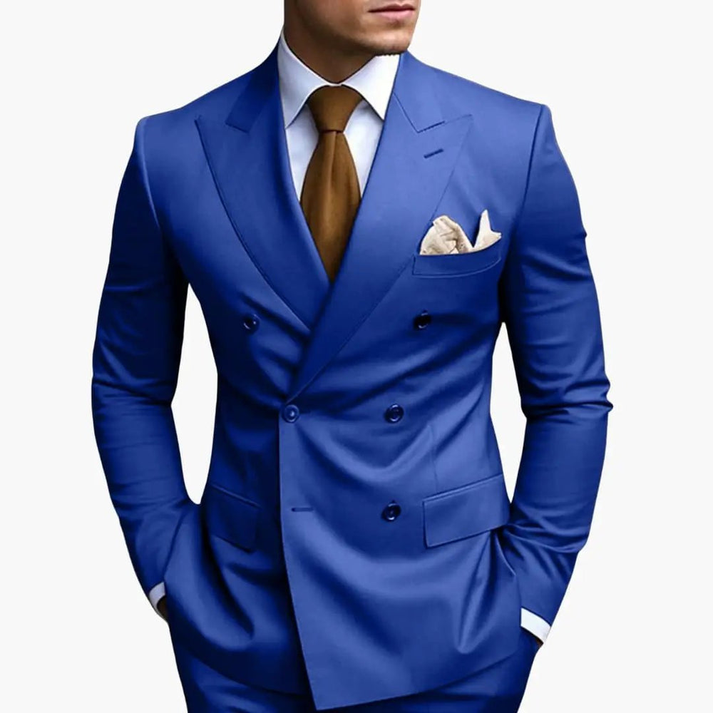 Men's Wedding Suit – Double-Breasted Jacket, Notched Lapel & Two-Piece Design