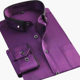 Men's Long Sleeve Shirt – Classic Collar, Adjustable Cuffs & Versatile Fit