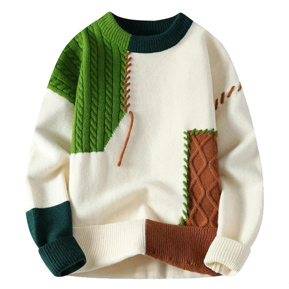 Francesca Cozy Patchwork Sweater - Stylish & Comfortable Knitwear for Women