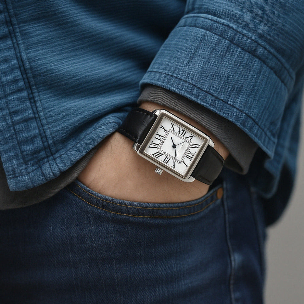 Men's Dress Watch – Classic Design, Square Analog & Retro Style