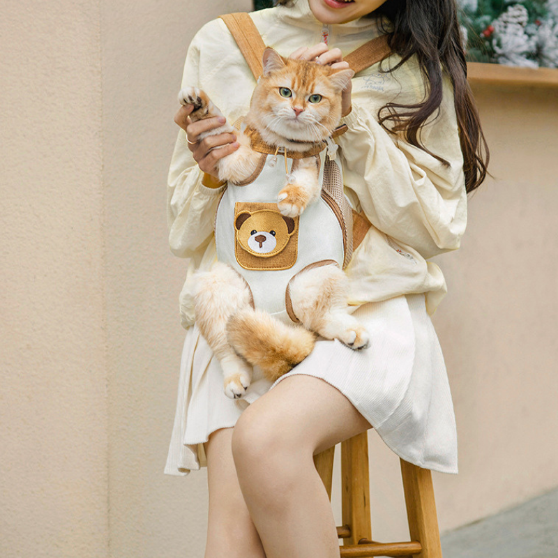 Cat Backpack Carrier – Transparent Viewing Window, Breathable Mesh & Padded Straps