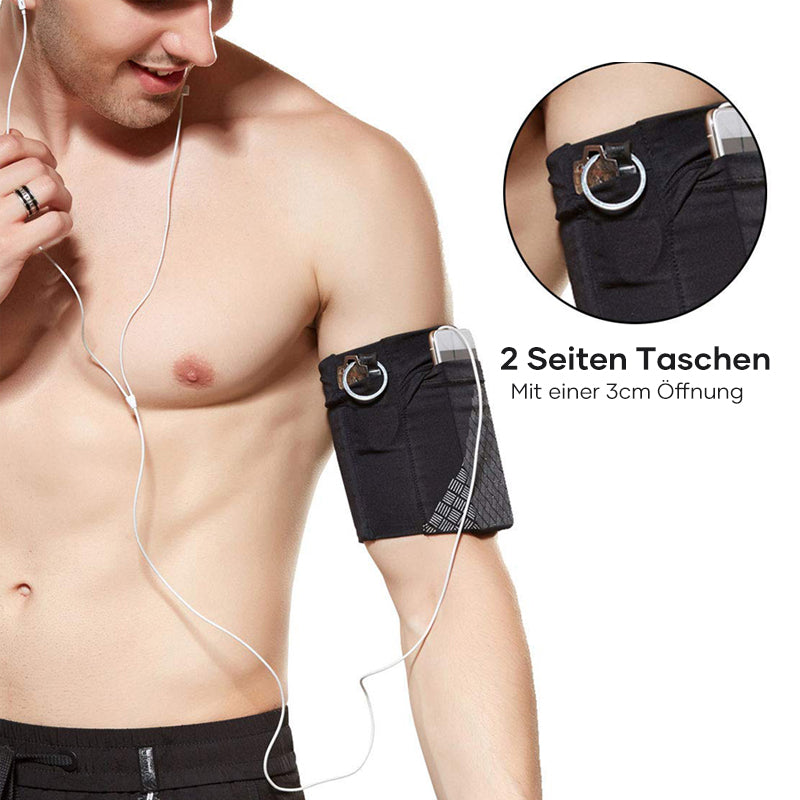 Running Wristband Phone Holder – Reflective, Adjustable 19–32cm, Lightweight 30g