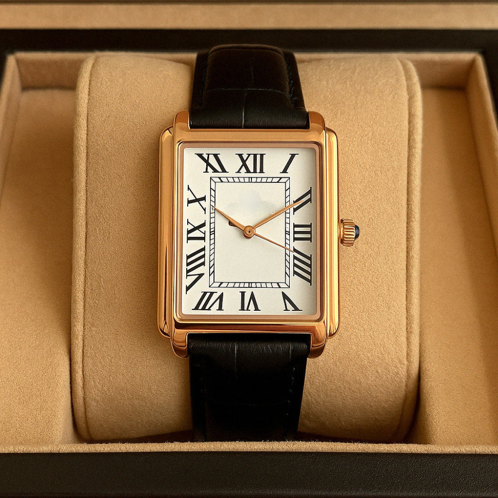 Men's Dress Watch – Classic Design, Square Analog & Retro Style