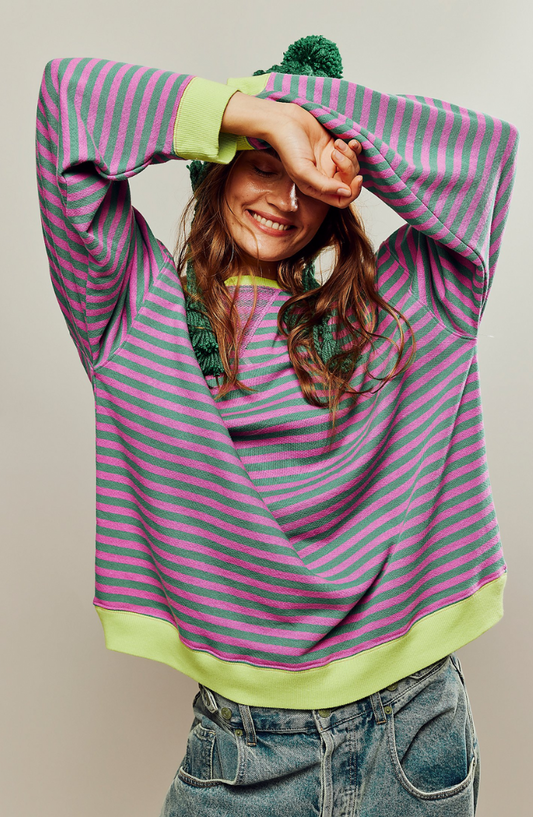 Women's Striped Knit Jumper – Oversized Fit