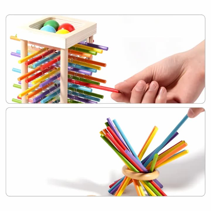 Holz-Kugelturm-Spiel für Kinder – Fördert Konzentration & Feinmotorik | Spielzeug aus Holz