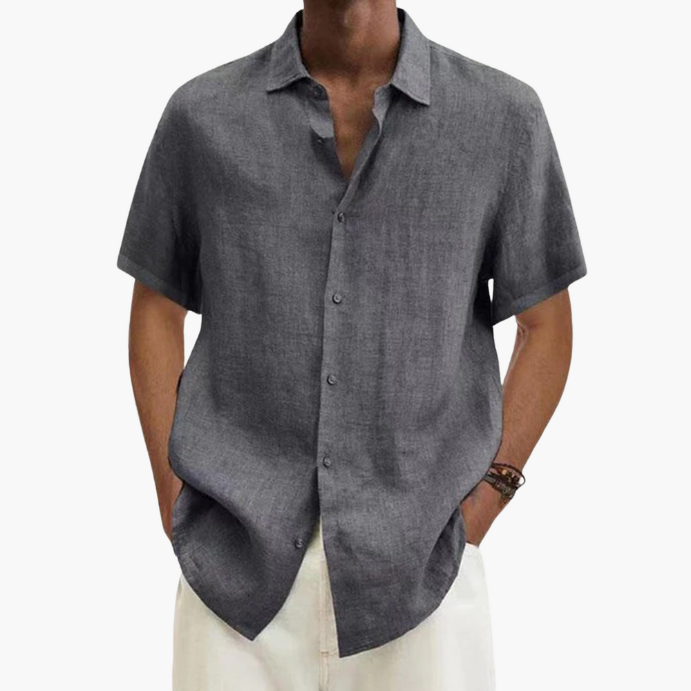 Men's Linen Shirt – Short Sleeve, Button-Up Closure & Summer Style