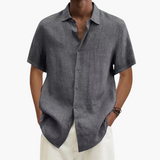 Men's Linen Shirt – Short Sleeve, Button-Up Closure & Summer Style