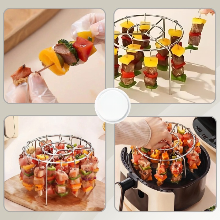 Optimized Product Title: "Heißluftfritteusen Grillaufsatz mit Spießen – Perfekter Zubehör für knusprige Grillgerichte" 

This title includes relevant keywords for better visibility and highlights the product's benefits.