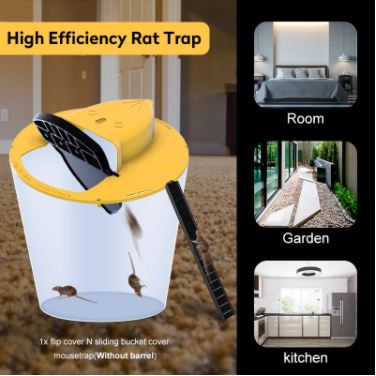 Auto-Reset Bucket Mouse Trap – Multi-Catch, Fits 30cm Buckets & Reusable
