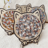 Wooden Cat Puzzle – 135 Pieces, Sustainable Wood & 4 Color Variants