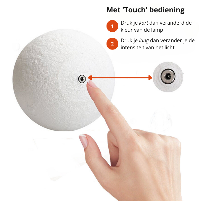 Dimmable Moon Lamp with Wooden Stand – 16 Color Options for Ambient Lighting