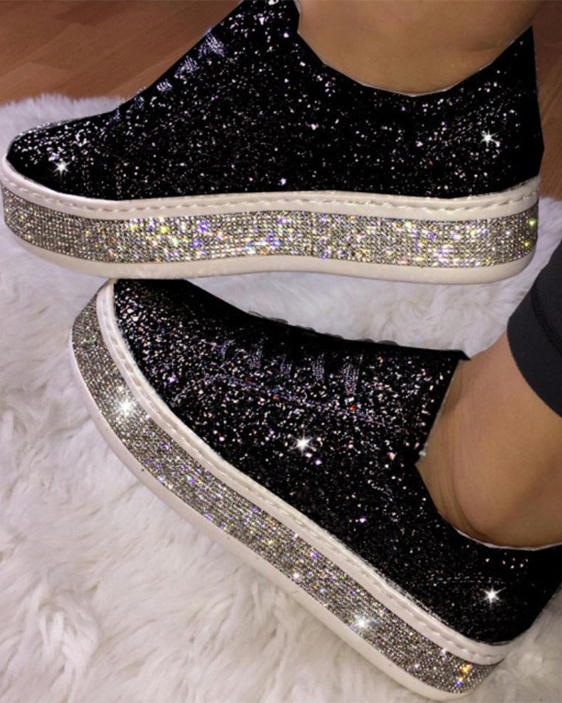 Sienna – Women's Platform Glitter Sneakers