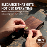 Vintage PU Leather Wallet – 12 Card Slots, Pen Holder & Compact 11×9×2cm