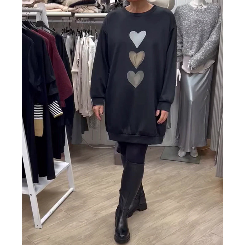 Enhanced Product Title: Francine™ Women's Long Sleeve Heart Pattern Sweatshirt - Cozy & Stylish Pullover for Everyday Wear

This optimized title includes relevant keywords while maintaining clarity and appeal for potential customers.