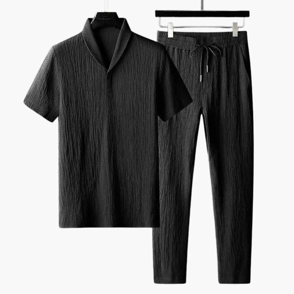 Men's Two-Piece Set – Long Sleeve Shirt, Matching Pants & Spring/Autumn Wear