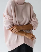 Lesley Oversized Roll Neck Sweater - Cozy Knit Pullover for Women
