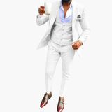 Men's Three-Piece Suit Set – Vest, Breathable Blazer & Notched Lapel Design