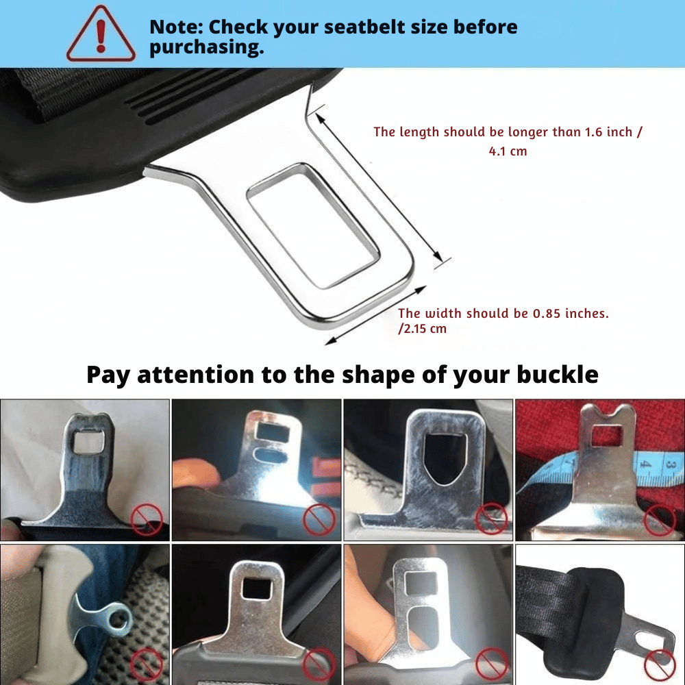 Seat Belt Extender Strap – Stainless Steel, Adds 25.4cm, Universal Car Fit