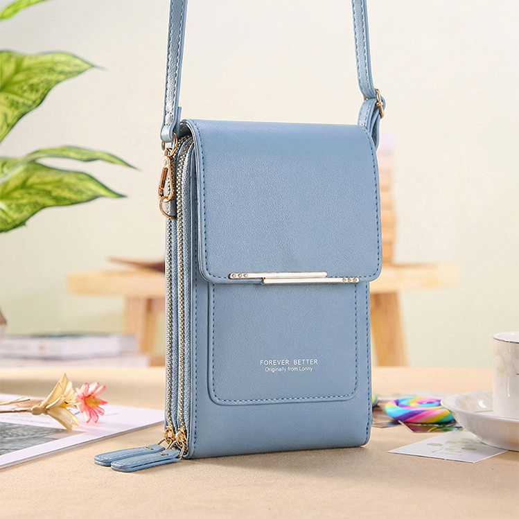 Women's Crossbody Bag – Touchscreen Window, RFID Protection & 3-in-1 Wear