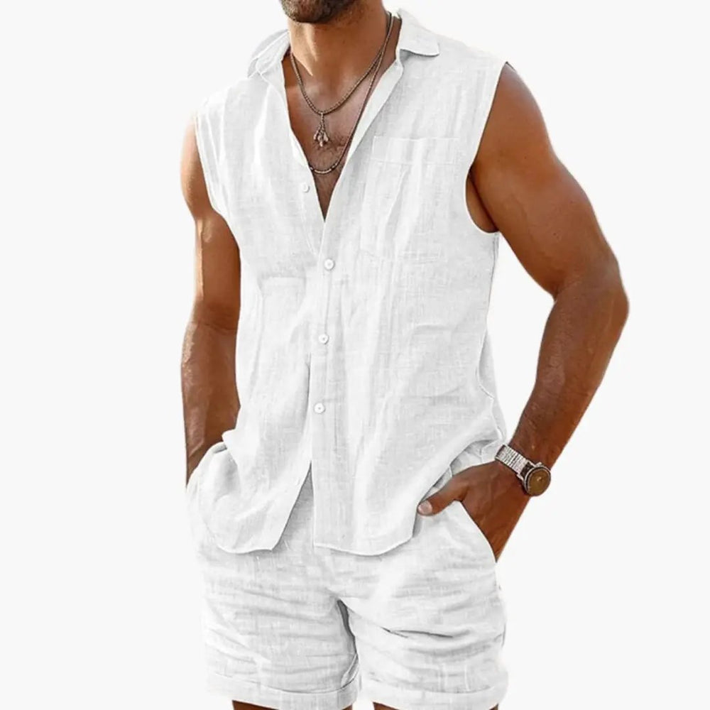 Two-Piece Set – Men's, Sleeveless Shirt & Shorts