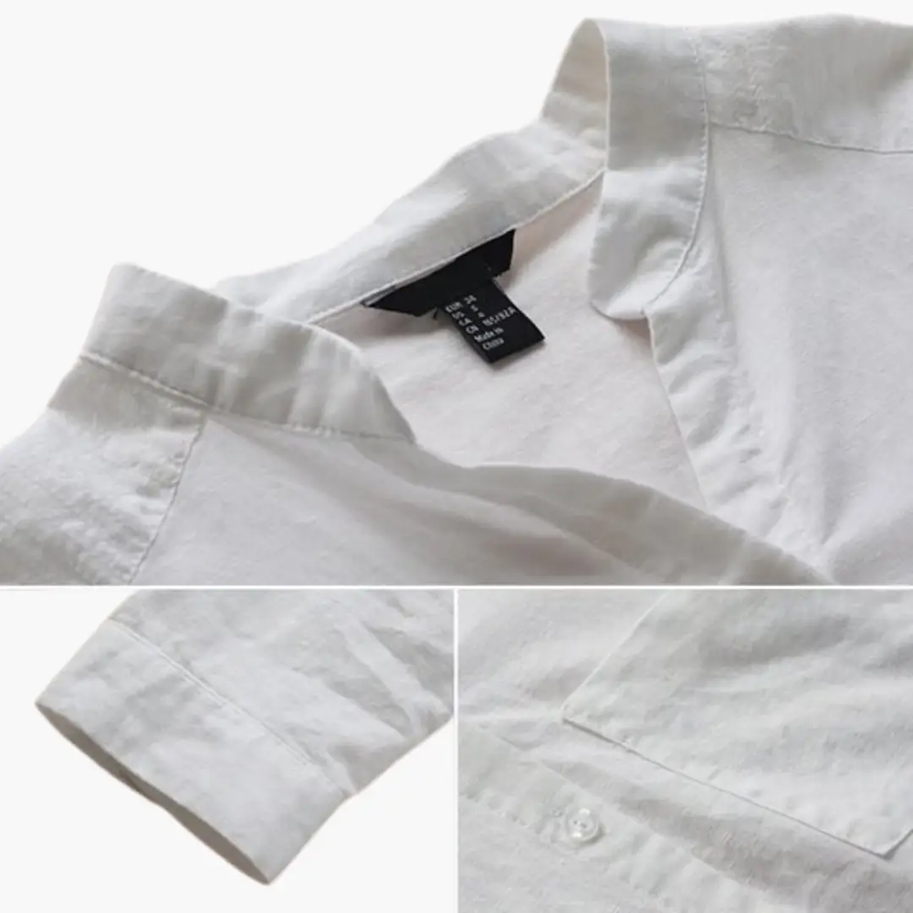 Women's Blouse – Loose Fit, Long Sleeve & Stand-Up Collar