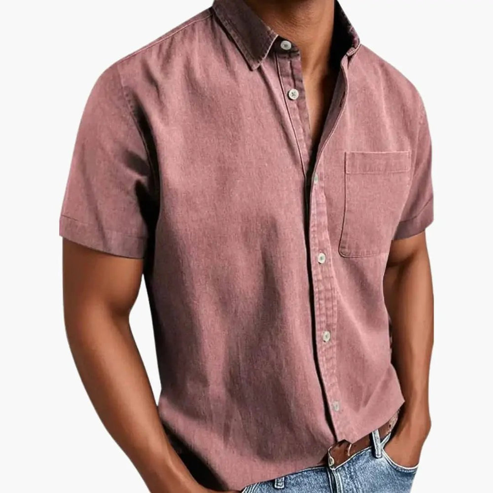 Men's Short-Sleeve Shirt – Chest Pocket, Lightweight & Breathable